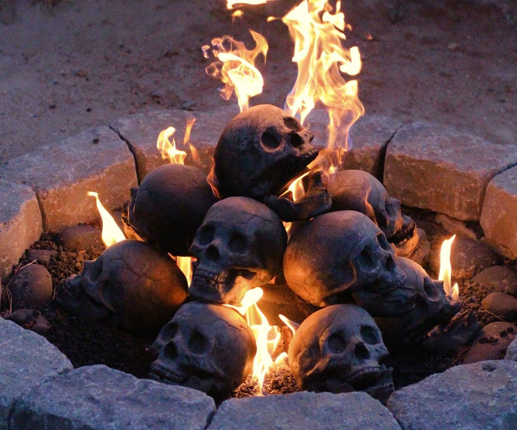 Skull Fireplace Logs