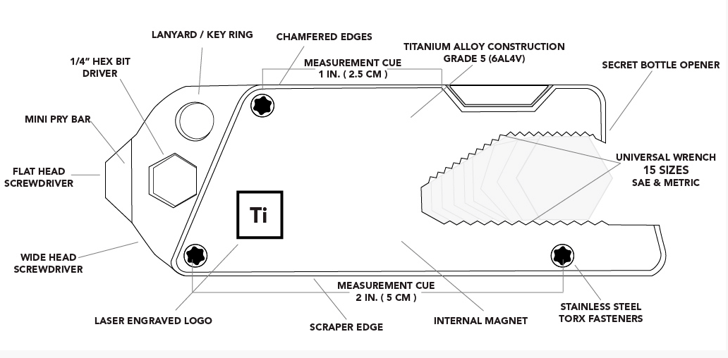 Big Idea Design 13-IN-1 TITANIUM TOOL